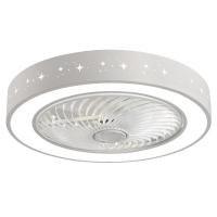 Ventilateurs de plafond intelligents Ventilateurs avec lumières télécommande Lampes de décoration de chambre à coucher 52cm Lampe invisible à l'air Lamelles rétractables silencieux