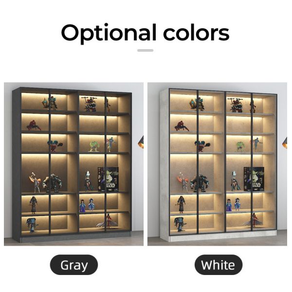 Exposição clara moderna do armário do vinho da mobília da sala de visitas de aço inoxidável