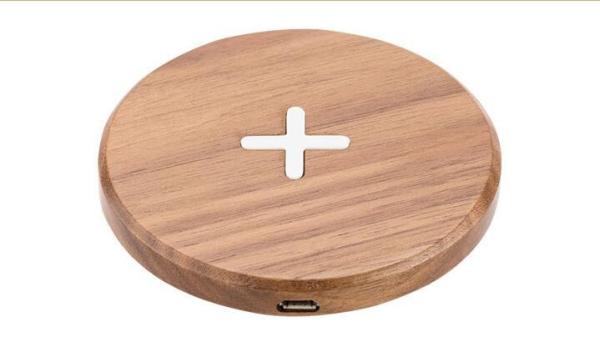 Round Qi Standard Universal Wood / Bamboo Wireless Charger Charging Pad