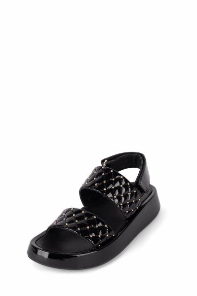 Anti Slippery Womens Platform Sandals Mirror Electrically Embroidered Lattice