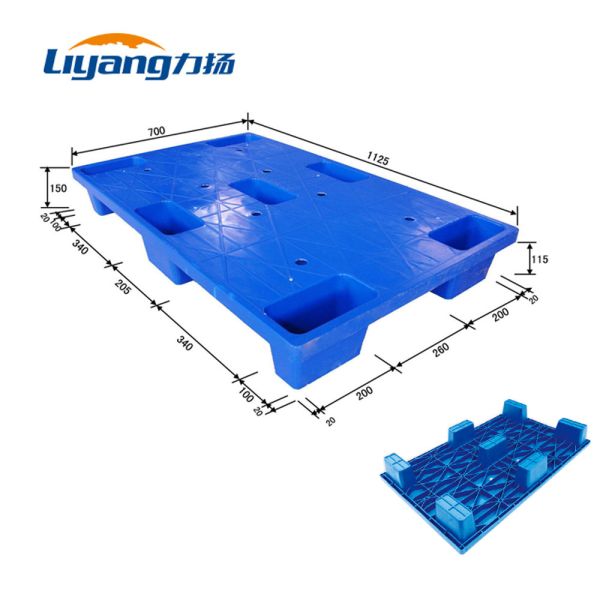 Повторно использованные Nestable пластиковые паллеты 1000KG 1125*700*150mm HDPE