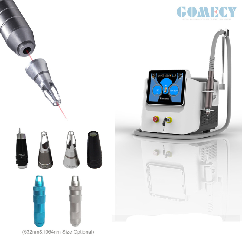 Multi Wavelength 532nm 755nm 1064nm 1320nm Pico Laser Machine Q Switched Nd YAG Laser Tattoo Removal Device Epidermal Dermal Pigment Freckle Removal Skin Whitening Beauty Platform