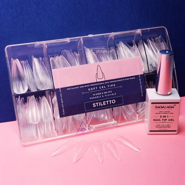 False Nails Decoration Glue SAGALAGA 15ml Nail Soft Gel Tip Gelly Tips Nail Glue Uv Lamp Gel for Nail Extensions