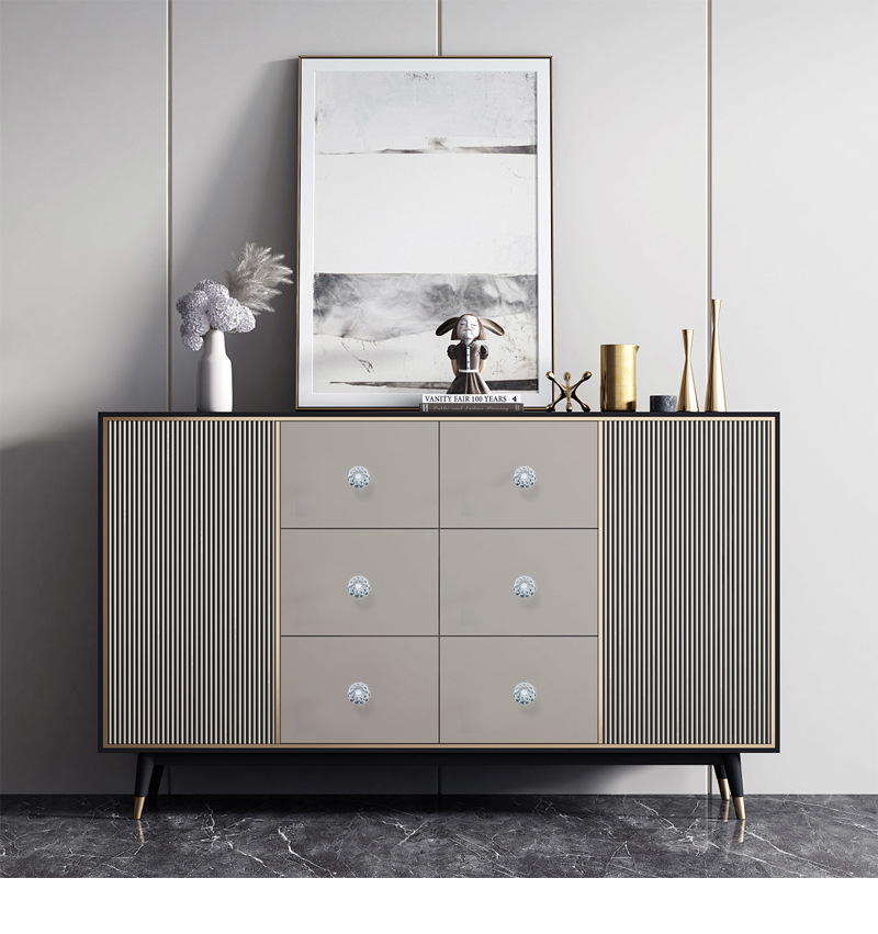 Diamond Crystal Handles Single Hole Pots Lids Top Beads Wardrobe Doors Acrylic Plastic Furniture Drawers  Handles for Bedroom