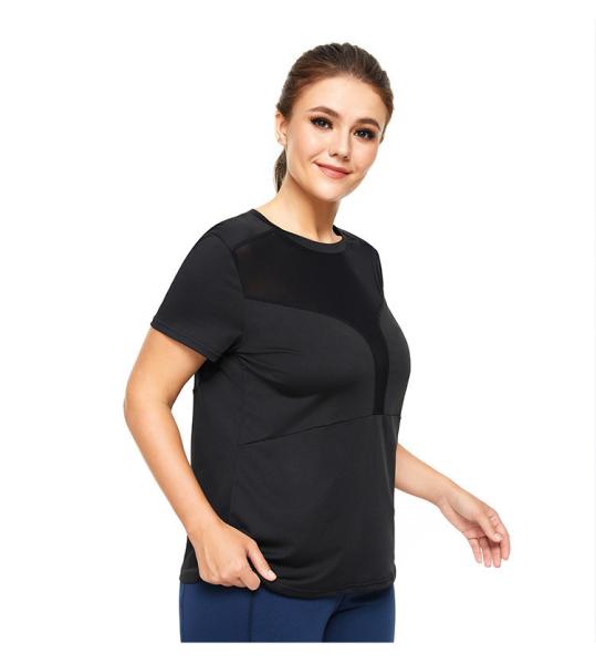 Richee Women'S Plus Size Yoga Wear Round Neck Short Sleeve T Shirts skin friendly