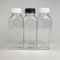Transparente / cor personalizada 250ml 350ml 500ml PET de qualidade alimentar frasco de suco de plástico com tampa de impressão personalizada