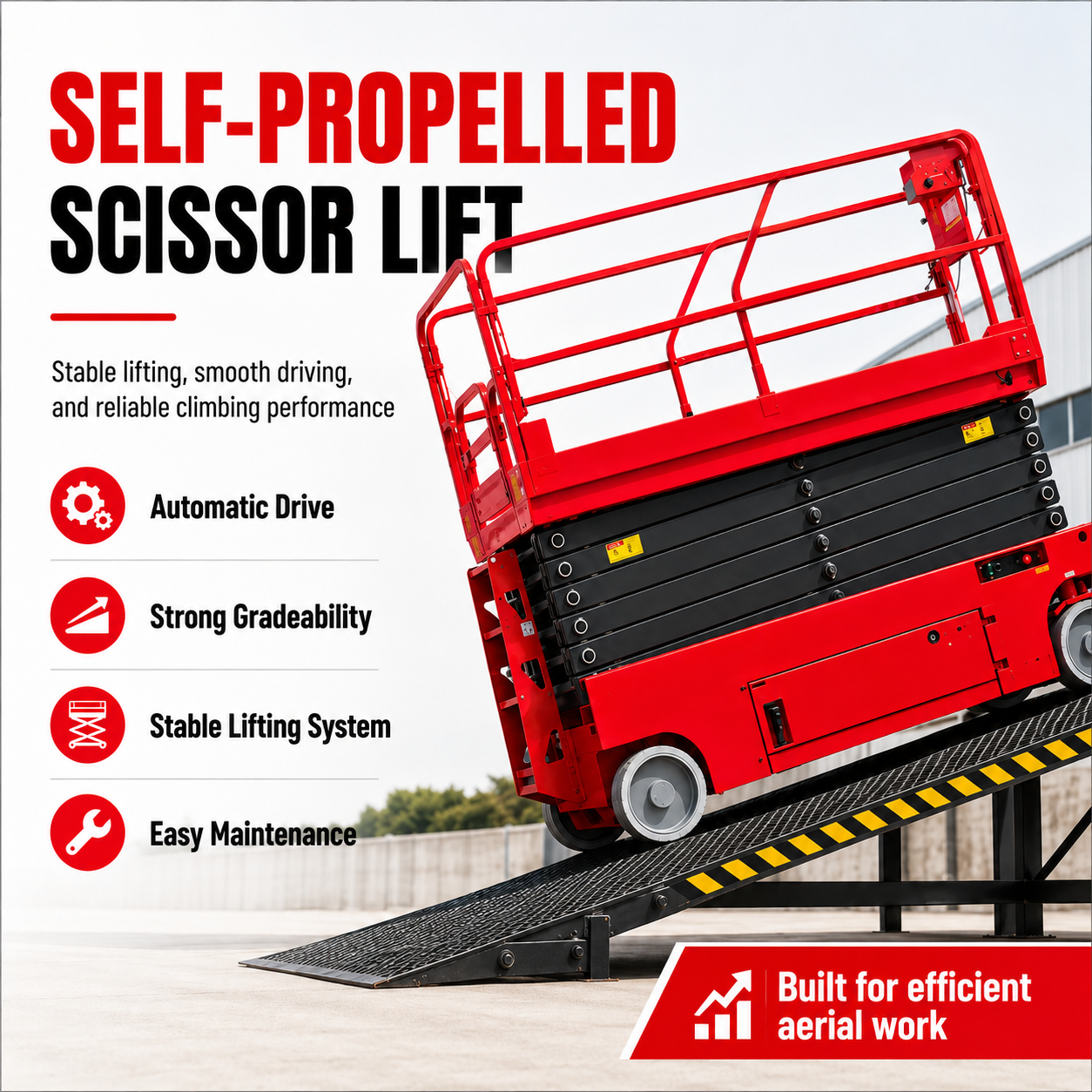 Mini Self Propelled Scissor Lift Table 230kg Electric Elevated Platform