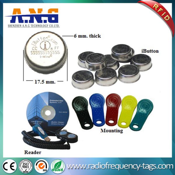 TM1990A-F5 Unique UID iButton Electronic Key with Magnetic Ring , Waterproof
