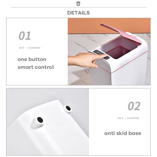 Plastic Automatic Touchless Smart Trash Can Sensor Waste Bin for Home and Institution