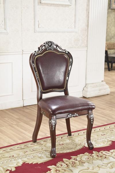 luxury dark color French style wood dining chair furniture