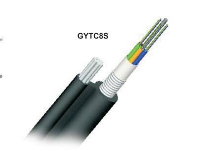 Fiber Optic Armored Cable 8 Steel Tape , GYTC8S Single Mode Multimode Fiber Cable