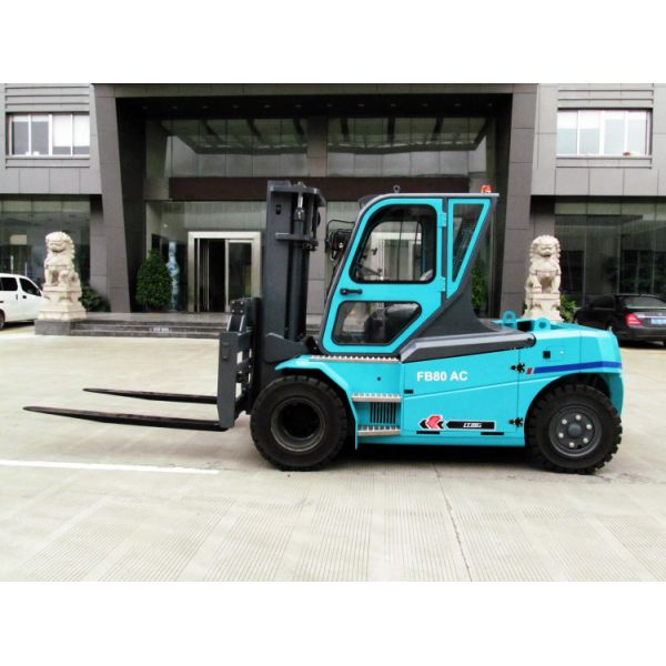 8000kg Electric Hydraulic Forklift Equipment ZAPI Controller 1520mm Fork Length