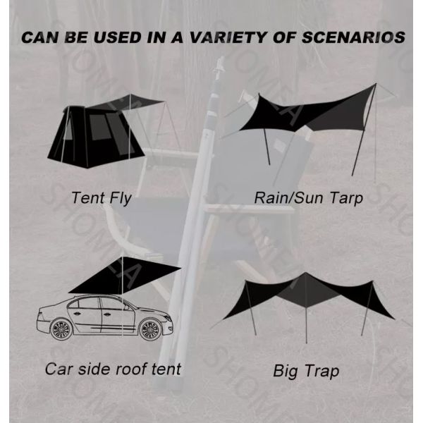 Custom Auto Cotton Canvas Singler Layer Roof Top Tent Pole