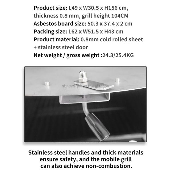 Outdoor Courtyard Charcoal Oven for Baking Pizza Portable and 30.5*30.5cm Stone Size