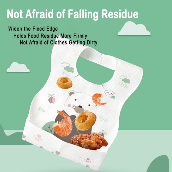 Одноразовые пищевые бибки для малышей с индивидуальным цветом для удобной и чистой еды