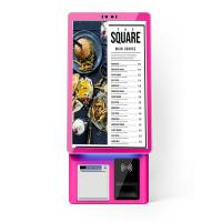 21.5 pulgadas de comida rápida de autoservicio de pago quiosco de pie de piso máquina interactiva de pantalla táctil automática quiosco con software POS