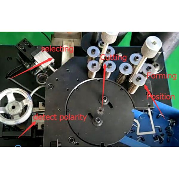 LED Radial Lead Forming Machine Resistor Lead Bender With Polarity Detection