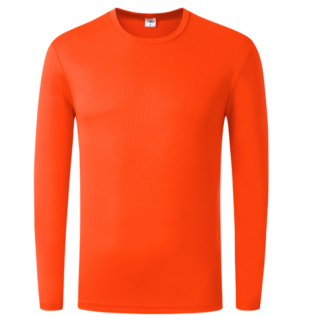 Plain Polyester T Shirts Clothing Round Neck Full Sleeve T Shirt 200g