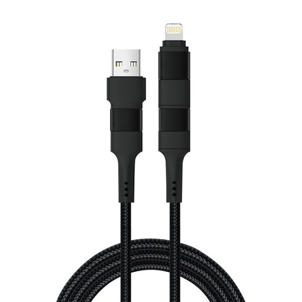 1m 4 In 1 High Speed Multi Function Braided Cable USB Type C To Type C to Lightning Charging Cable