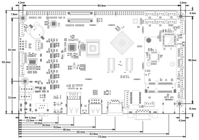 RK3568 Chip POS Motherboard For Gigabit LAN OpenCL 2.0 / OpenGL ES 3.2
