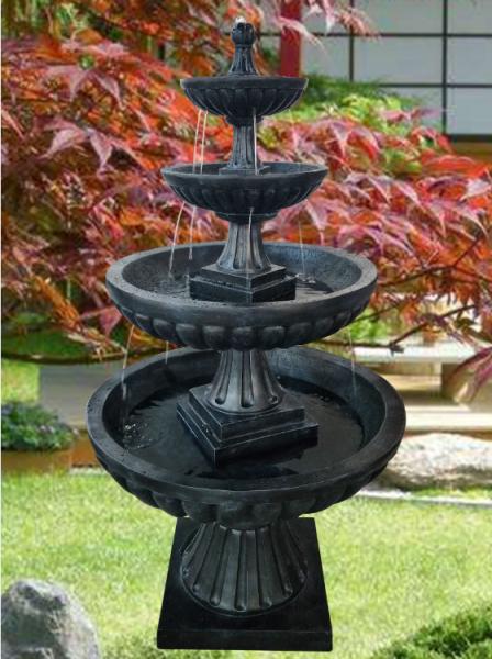 64 Inch Ornament Four Tiered Water Fountain