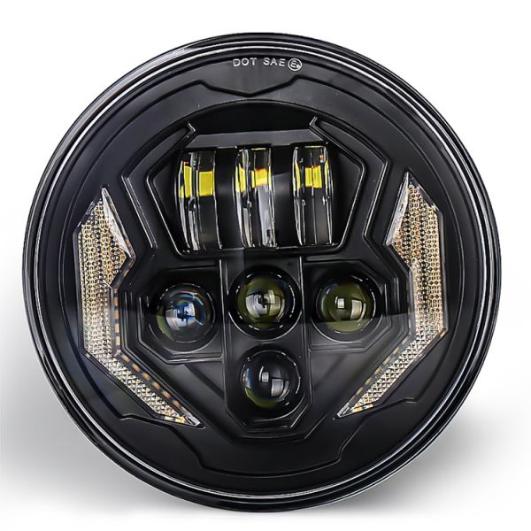 12V Purpose Replace/Repair Round Motorcycle Lighting System with 7 Inch LED Headlight