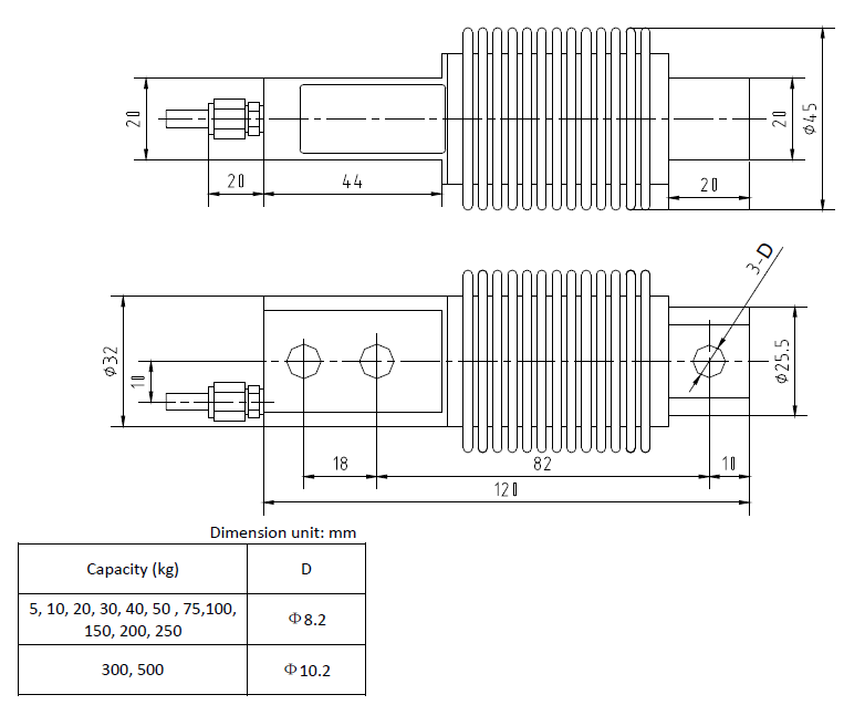 SAL500A 5-500kg bending beam load cell, alloy steel and stainless steel optional