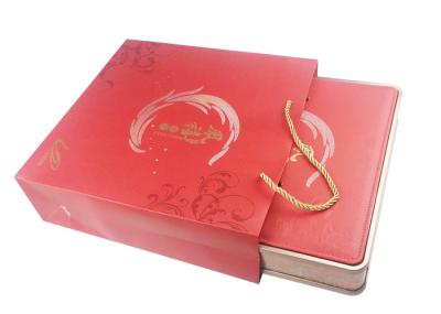 Laque à l'intérieur de la grande boîte 280X280X60MMH de bidon de Mooncake avec le sac de papier de cadeau