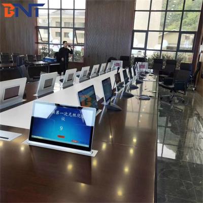 BNT 17.3 Retractable Touch Screen Hidden in Meeting Table Flip up Lcd Monitor Lift/conference Table Pop up Lcd Monitor Lift