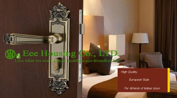 Mortise lock for timber door,Interior Door Locks factory,Antique Brass finish,Bedroom lock