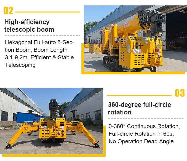 HTSC300-3 Ton Crawler Spider Crane with 10.5m Max Working Radius