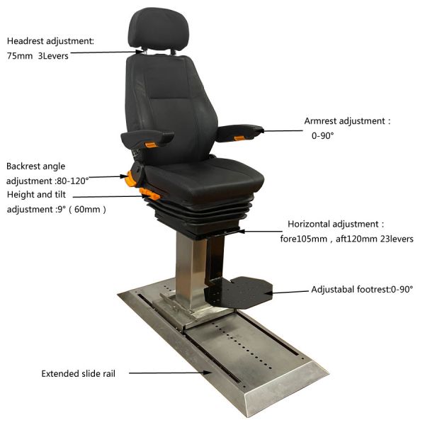 Длинный слайд рельса Капитан сиденье для лодки Алюминиевая база морской
