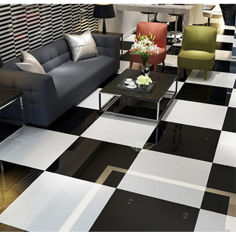 Interior Tiles in Plain Super Black Glazed 60*60mm Big Slab Tile for Hotel Bathroom