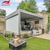 Contrôlez sans effort votre espace de bureau extérieur avec une pergola en aluminium motorisé aux couleurs personnalisées