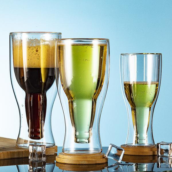 Borosilicate Double Wall Drinking Glasses , Clear Reusable Beer Pong Cups