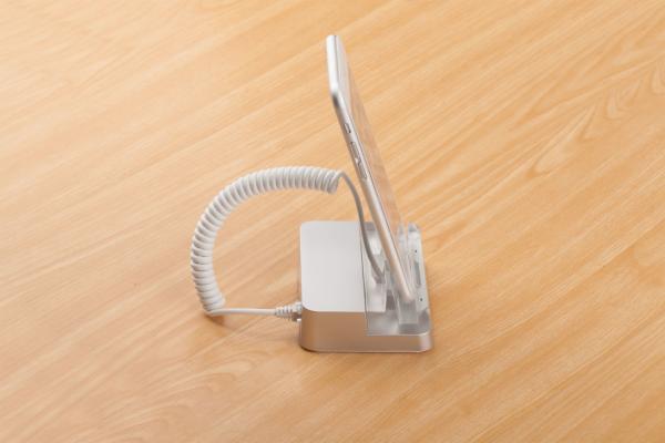 COMER acrylic display mobile phone security stand with alarm and charging cable