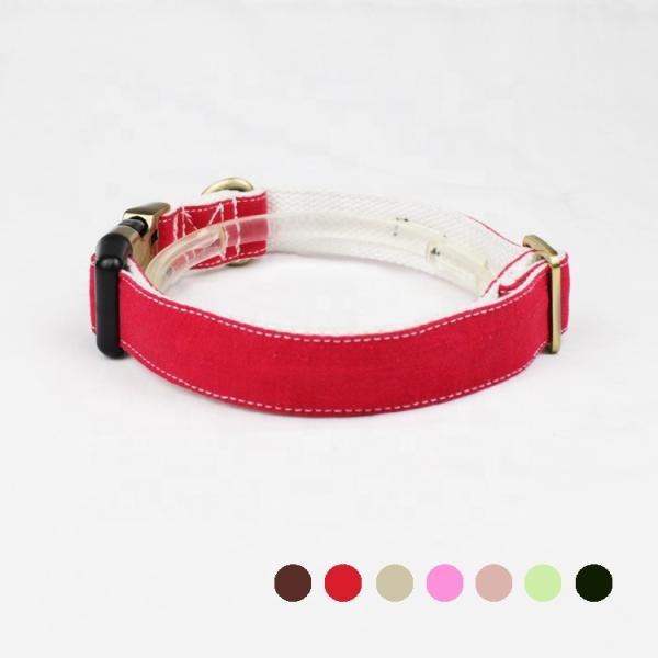 Adjustable Canvas Cotton Decorative Pet Dog Collars And Leashes Plaid