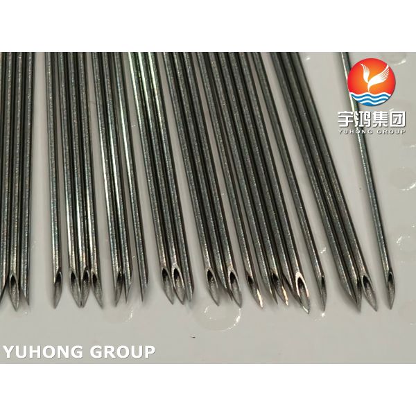 ISO7864 SUS304 Medical Injection Stainless Steel Needle Tube , 21G 44MM , Bevelled Tip