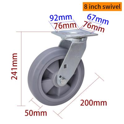 Des roues de ricin industrielles de 8 pouces 200 mm 738-56