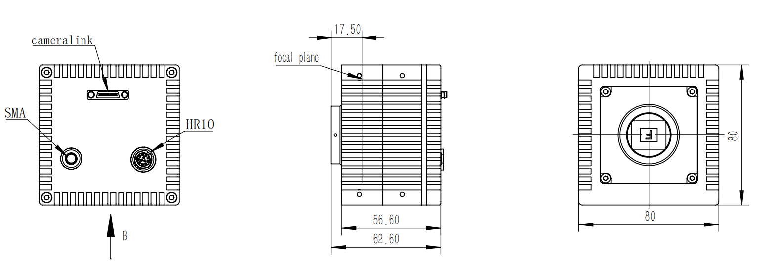 640×512 15μm TEC Cooled SWIR InGaAs Camera 400fps High Speed Camera Link GS-SW6401715400-C-CL