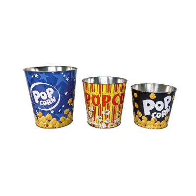 DADI Commercial Theater Grade Popcorn Metal Bucket 5L Galvanized Tin Bucket