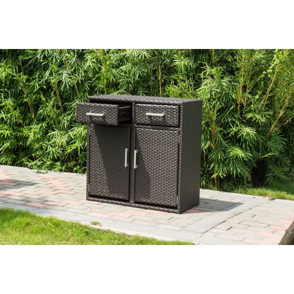 Classic Design Furniture 100% Handwoven Outdoor Tall Table and Chair Set with Waterproof/Sunproof/Durable Function