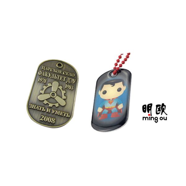 3D Embossed Authentic Military Dog Tags , Antique Bronze Aluminum Pet Tags