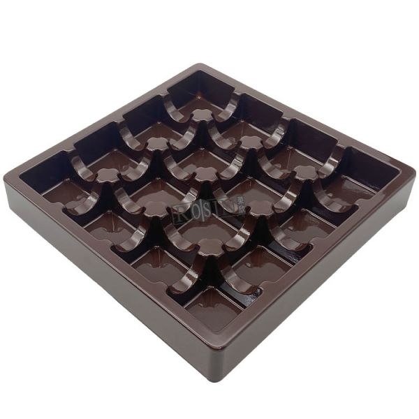 Transparent 16 Cavity Chocolate Tray Packing Plastic Thermoformed PET Customized