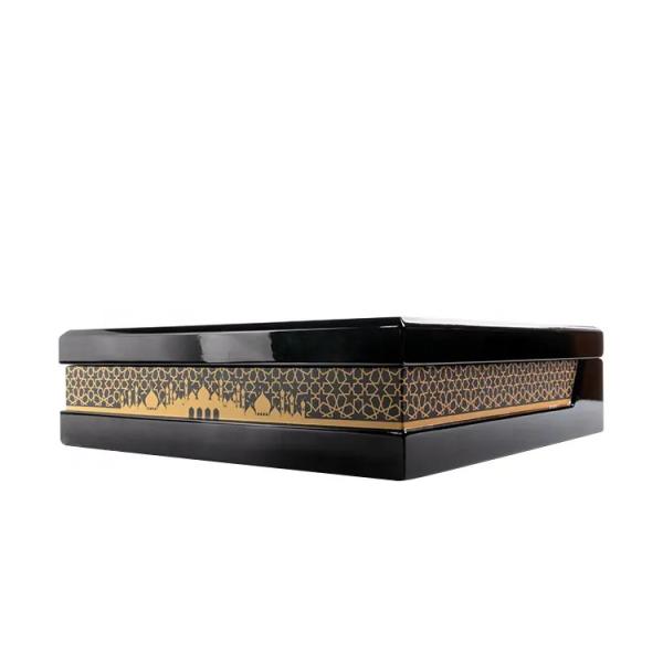 Birch Wood Custom Wooden Gift Boxes With Black Lacquer OEM ODM