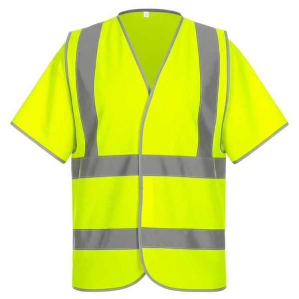 2 Inches Reflective Strip High Visibility Vest in Fluorescent Yellow with Up To 1000 Feet Distance