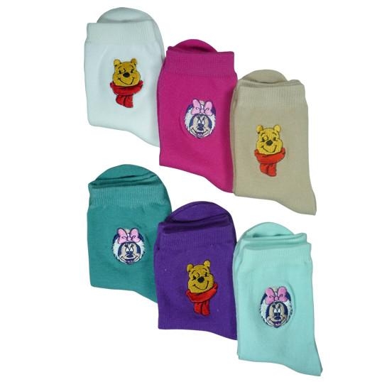 Colorful soft knitted cotton embroidery kids cute cartoon socks
