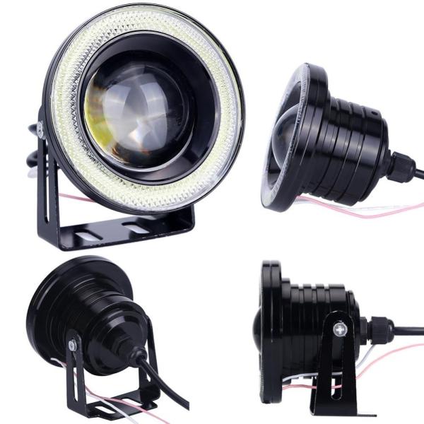 Colorful DRL 89MM 30W Car LED Fog Lights With RGB COB Halo Angel Eye Rings