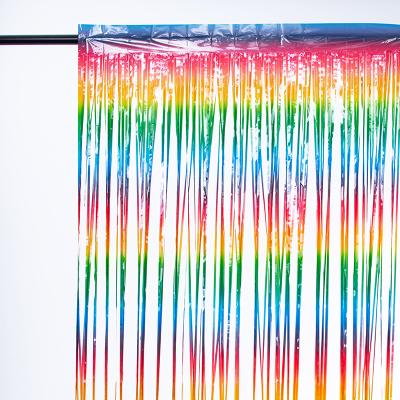 1M 2M Rainbow Foil Curtain Backdrop 100x200cm Fringe Party Backdrop