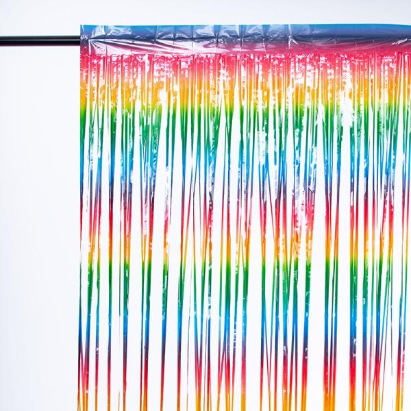 1M 2M Rainbow Foil Curtain Backdrop 100x200cm Fringe Party Backdrop